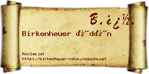 Birkenheuer Ödön névjegykártya